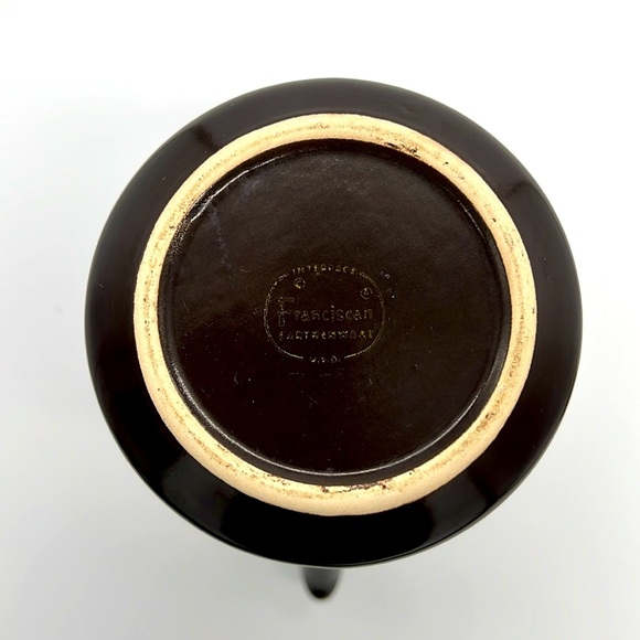 Vintage Franciscan Madeira Tall Earthenware Coffee Pot - Brown w/ Green Floral - Picture 12 of 15